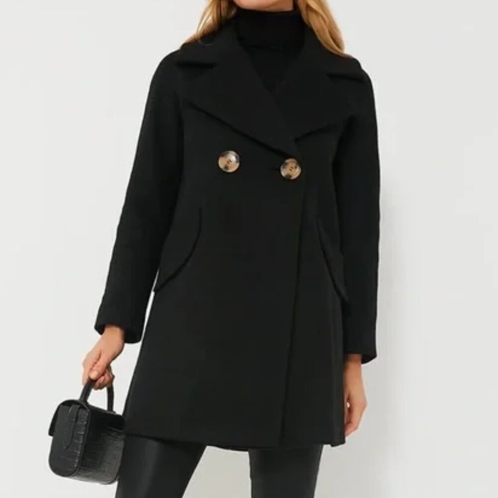 TUCKERNUCK Black Harley Wool Blend Peacoat S